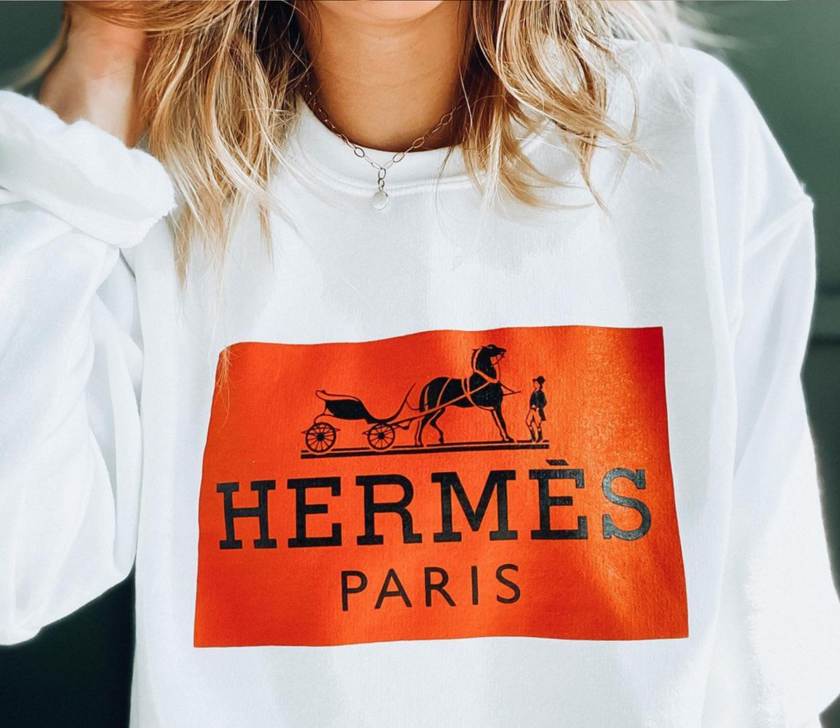 Orange designer sweatshirt hotsell