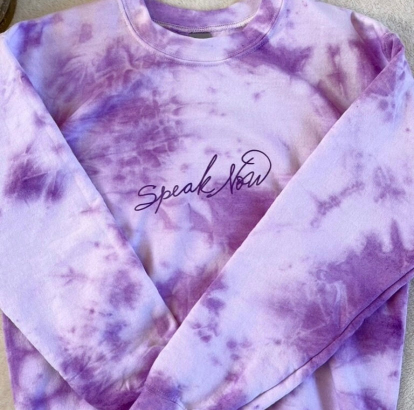 WHITE LABEL Crew-neck Sweatshirt with Tie-dye Effect and Embossed Logo