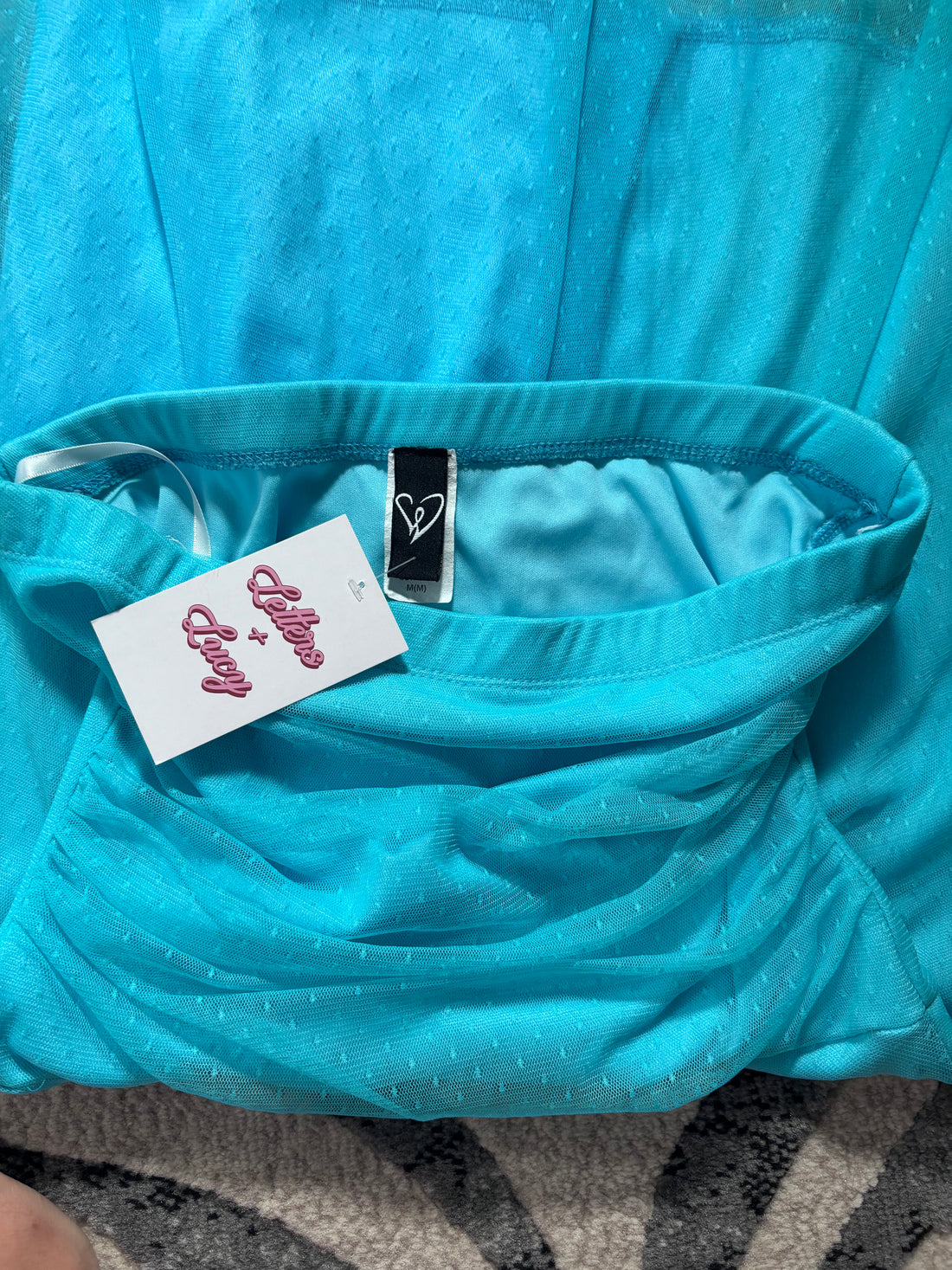 Vintage Windsor Turquoise Strapless Dress Size M
