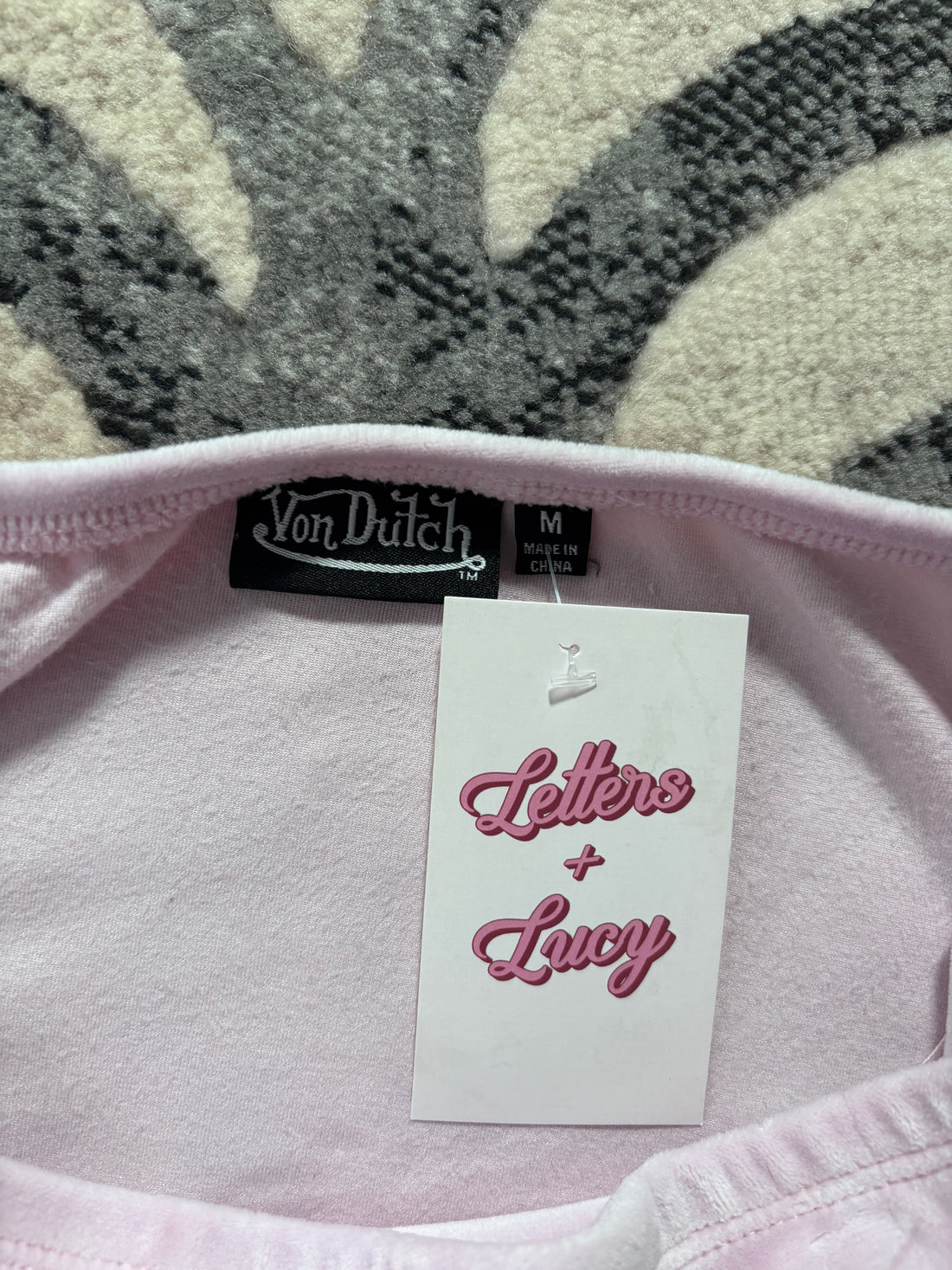 Vintage Von Dutch Pink Tube Top Size M | Red Von Dutch Logo | 2003