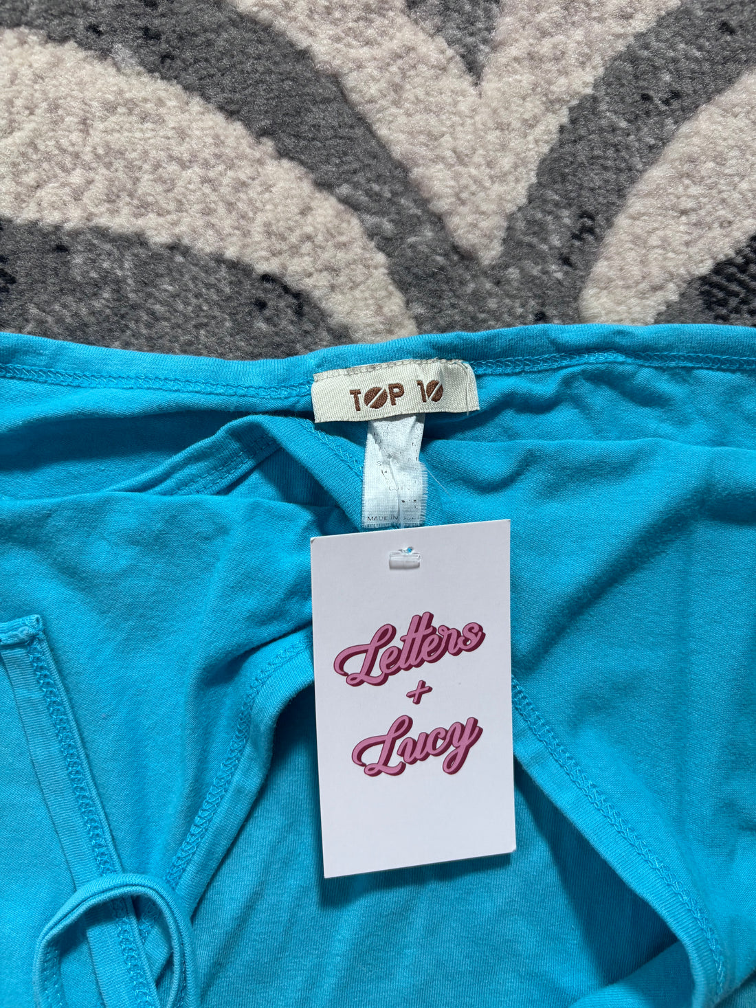 Vintage Top 10 Blue Halter Summer Top Approx Size M | Y2K