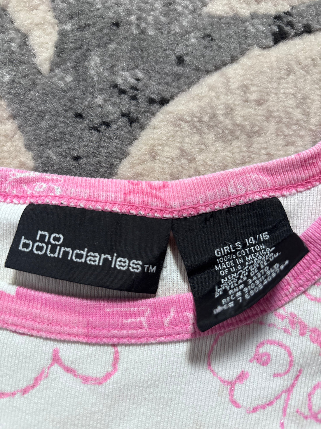 Vintage No Boundaries CUTE Pink Ringer Baby Tee | Girls 14/16 Fits Adult XS-S | Y2K Walmart