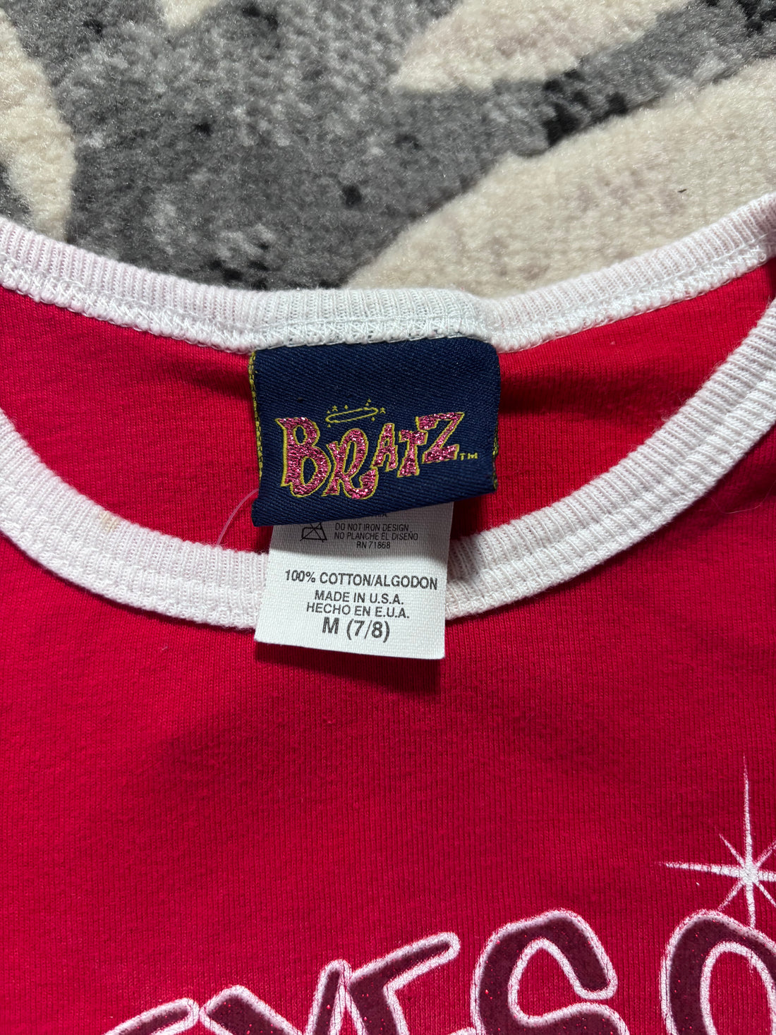 Vintage 2003 Bratz All Eyes on Me Red Ringer Tee | Kids M (7/8) Fits Adult XS Crop | Y2K
