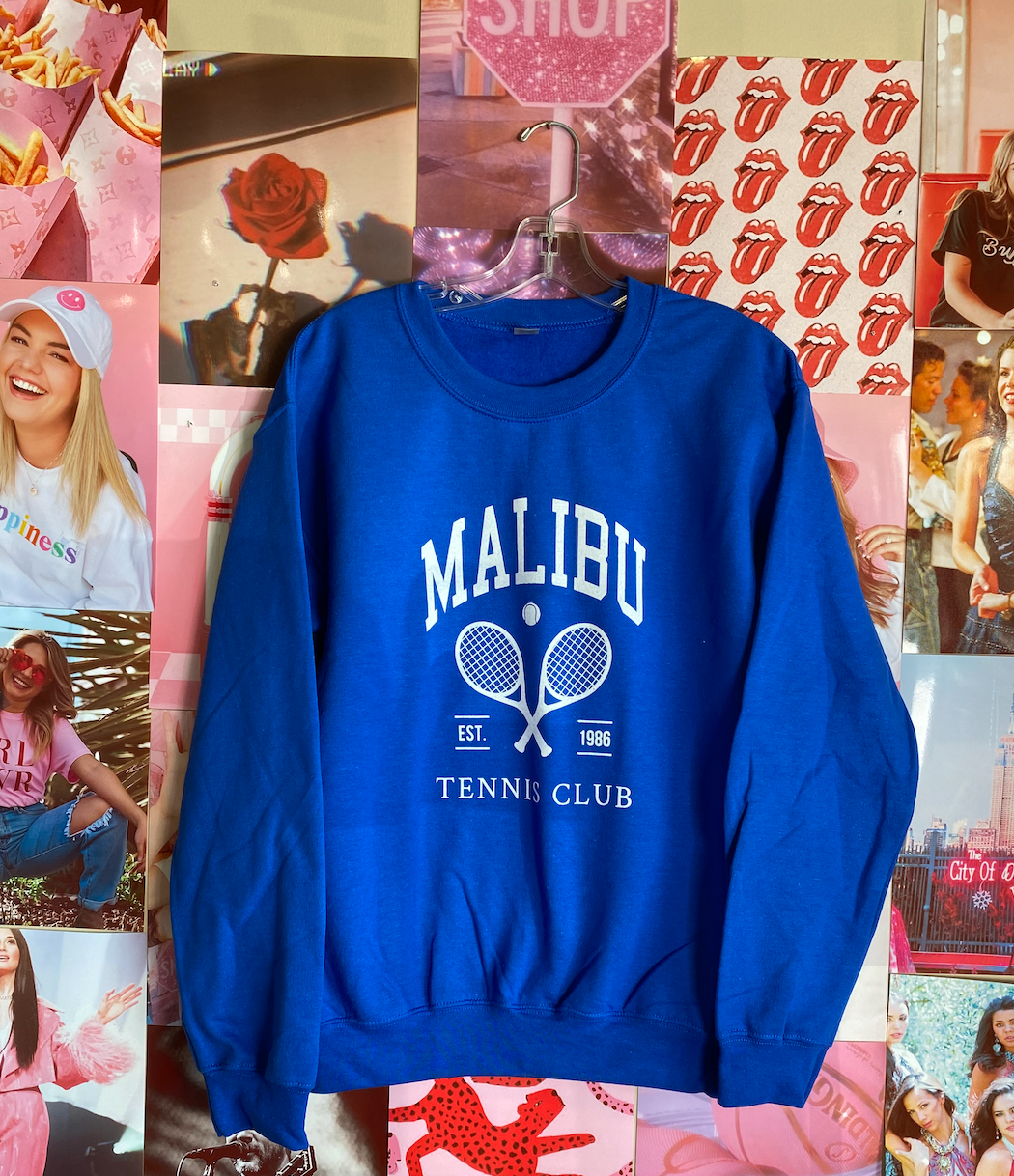 Blue 2025 malibu sweatshirt