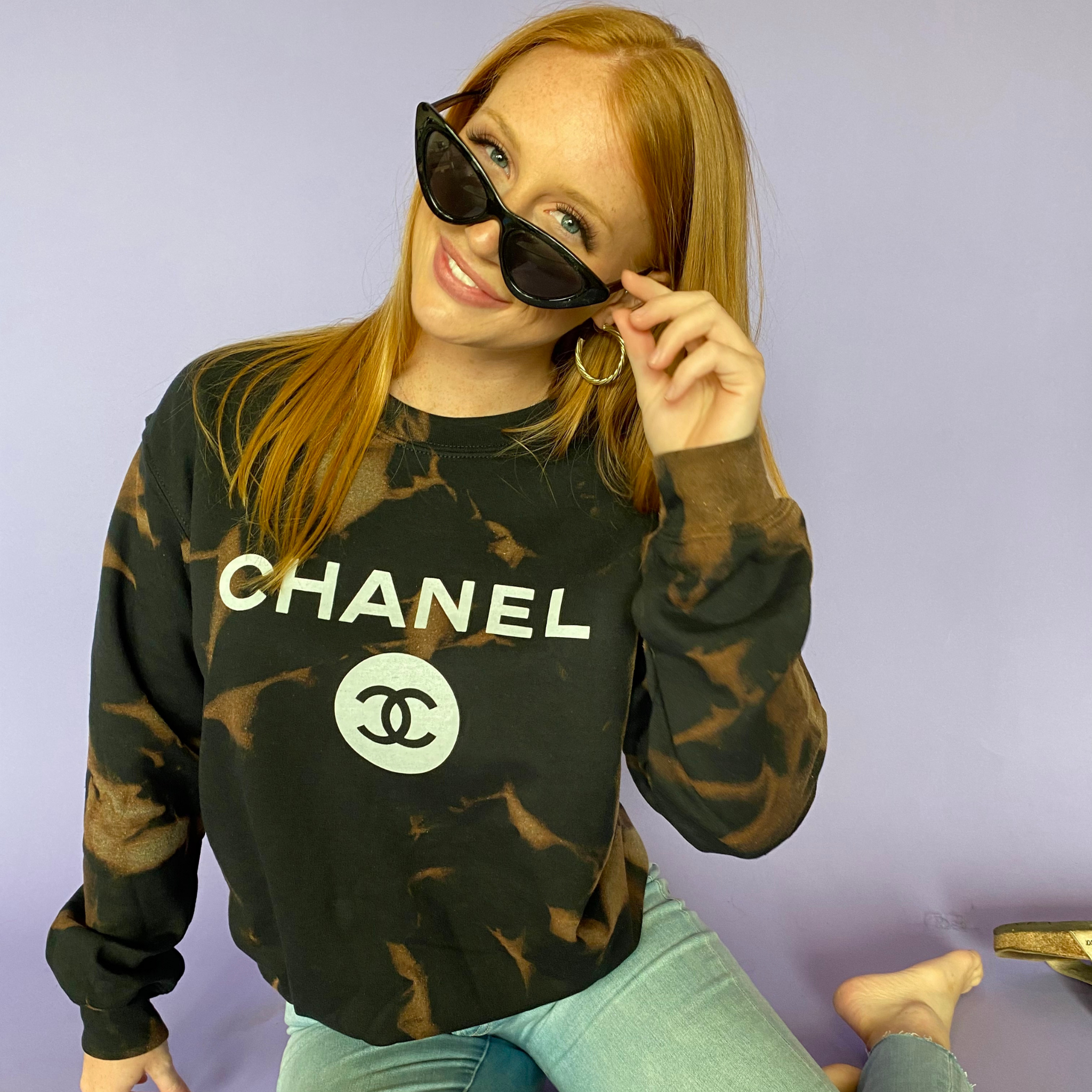 Designer Tie Dye Sweatshirt Letters and Lucy