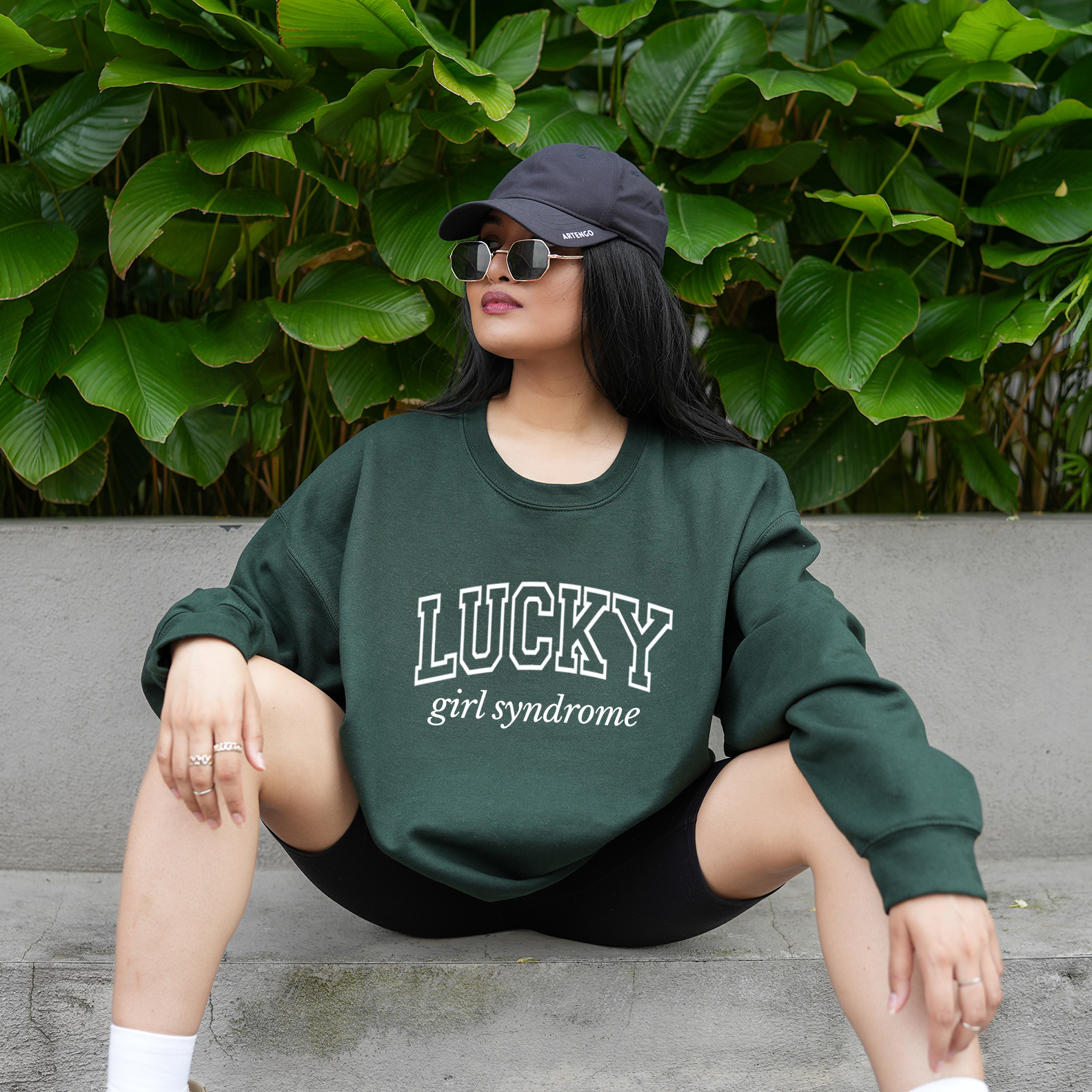 Lucky Girl Syndrome Hoodie Manifestation Top I'm so Lucky Words on